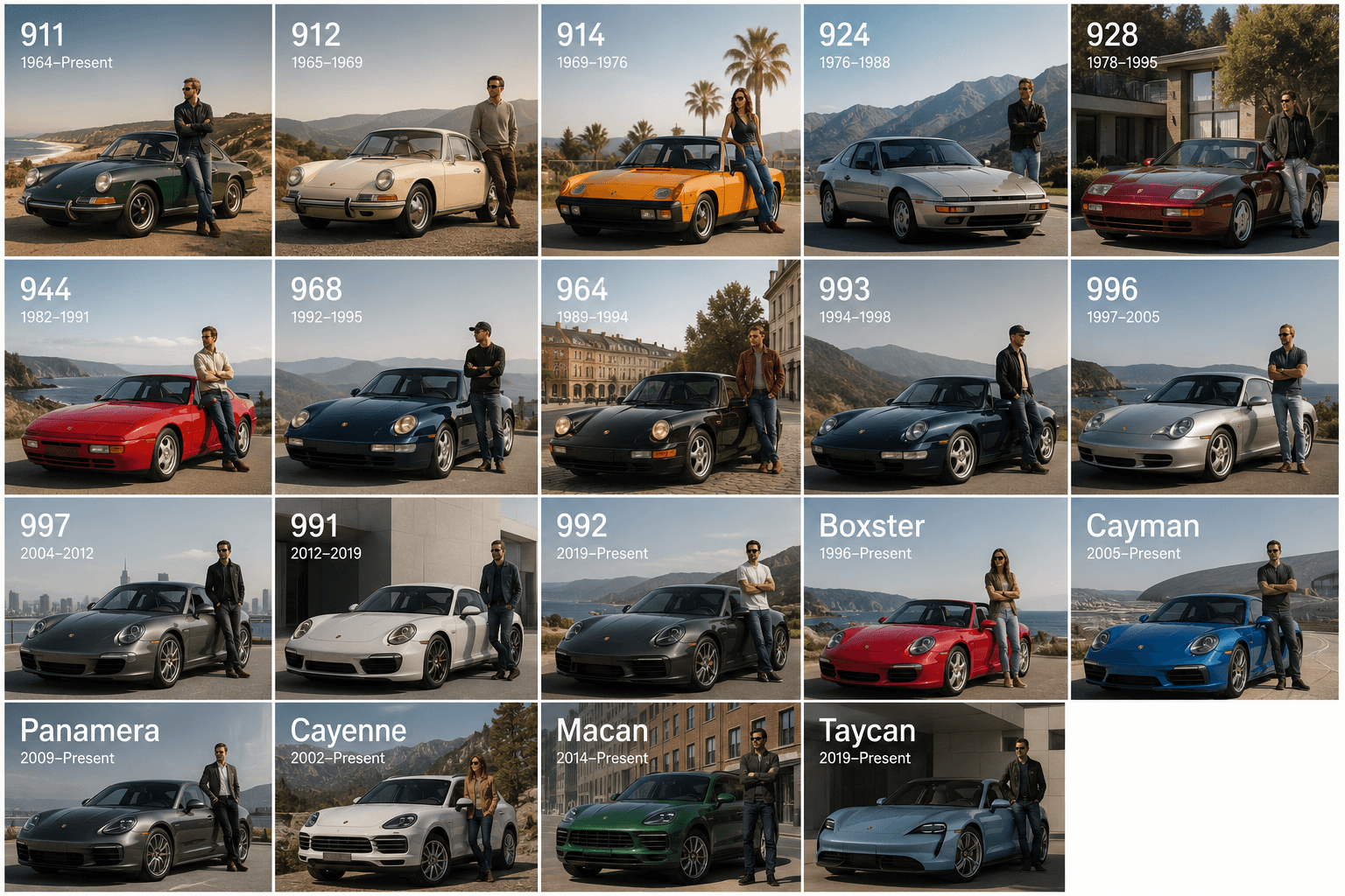 Porsche model families — pick a car to open its catalog